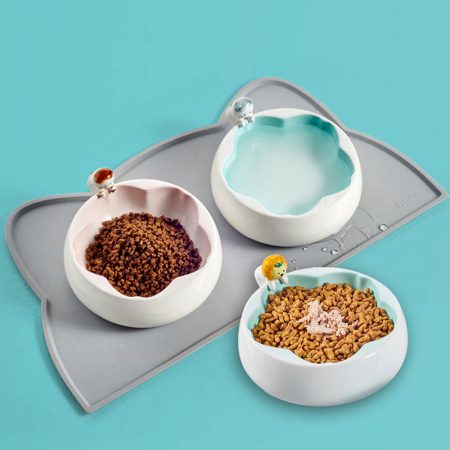Kyoto sakura breeze ceramic cat food bowl
